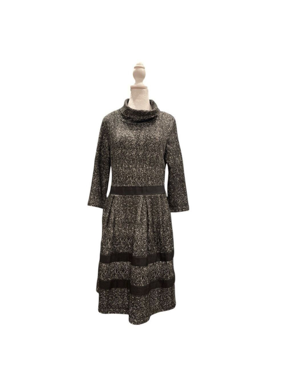 RINASCIMENTO L Black & White Knit Dress Old Money Minimalist
